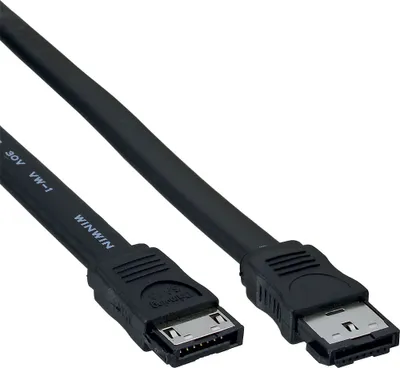 Zdjęcie produktu dla InLine® 27515 Zewnętrzny kabel połączeniowy InLine® eSATA do SATA, ekranowany, czarny, 1,5 m