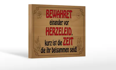 Produktbild von Holzschild Spruch 18x12cm bewahret einander vor Herzeleid