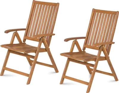 Produktbild von FIELDMANN FDZN 4001-T Polohovatelná dřevěná křesla - 2 ks, rozměry 71 x 56 x 108 cm, možnost nastavení opěradla do 5 poloh, vhodné pro venkovní i vnitřní použití