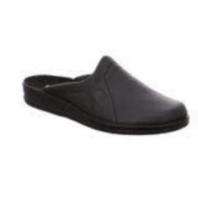 Image de Rohde Herren Pantoufles Cuir Lekeberg 1558-90, Taille:43 EU, Couleur:Noir