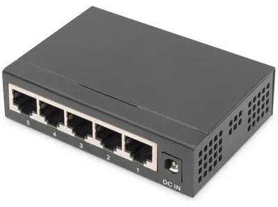 Produktbild von Digitus 5-Port Gigabit Switch, Unmanaged, Unmanaged, Gigabit Ethernet (10/100/1000), Vollduplex