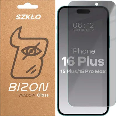 Produktbild von Bizon Glass Clear Shadow Privacy Panzerglas für iPhone 15 Plus / 15 Pro Max / 16 Plus, getönt