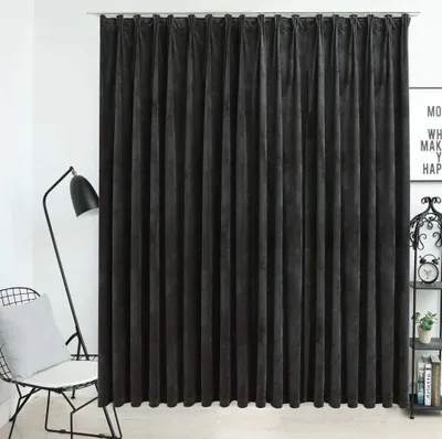 Immagine prodotto di The Living Store Tenda oscurante con ganci in velluto antracite 290 x 245 cm