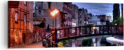 Produktbild von Bild auf Leinwand - Leinwandbild - Architektur Altstadt Stadt Fluss - 140x50cm - Wand Bild - Wanddeko - Leinwanddruck - Bilder - Kunstdruck - Leinwand bilder - Wandkunst - AB140x50-0500