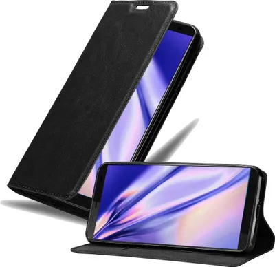 Obrázok produktu pre Cadorabo kryt pre HTC U12 PLUS ochranný kryt v čiernej farbe puzdro na mobilný telefón kryt magnetické zatváranie