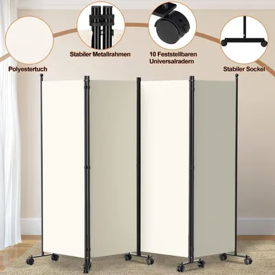 Produktbild von Raumteiler Paravent 4-teilig 228x181 cm Beige Outdoor