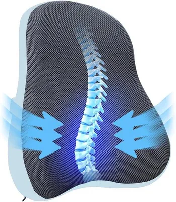 Produktbild von Famanu Ergonomisches Lendenkissen für Auto, Zuhause, Büro, Rollstuhl - Blau