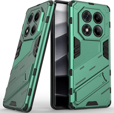 Immagine prodotto di Custodia per Xiaomi Redmi Note 14 Pro 4G Hybrid PC TPU Custodia protettiva antiurto con funzione stand Verde