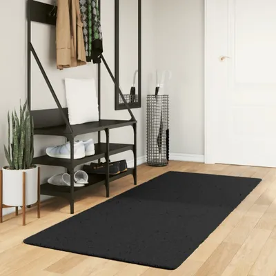 Produktbild von Möbel Teppich HUARTE Kurzflor Weich und Waschbar Schwarz 80x200 cm - Designerteppiche &36558