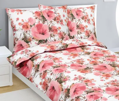 Obrázok produktu pre Bavlnená posteľná bielizeň – ružová, zelená, biela – 140 x 200, 70 x 90