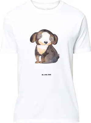 Produktbild von Mr. & Mrs. Panda Größe L T-Shirt Hund Entspannen - Weiß - Geschenk, Schwarzer, Hundeliebe, mit Spruch, Shirt, Süß, Liebe, Sprüche, Tshirt
