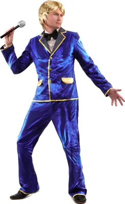 Immagine prodotto di costume da discoteca anni '70 da uomo blu-oro - XL