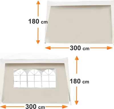Image de Partie latérale du pavillon 2X parties latérales pour 2x2 m avec paroi latérale ou 300x180cm pour 3x3 m