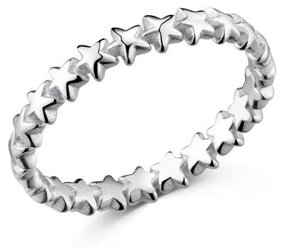 Produktbild von MATERIA by Matthias Wagner Sternen Ring Silber 925 dünn für Damen in Etui SR-50