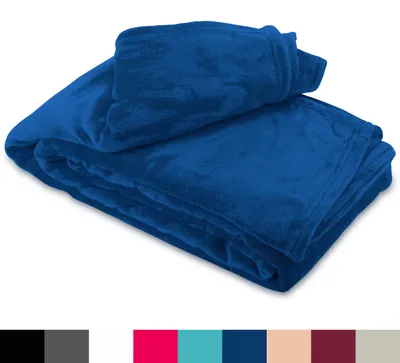 Produktbild von Fleece Kuscheldecke 150x200 cm Flauschiges Polyester Dunkelblau Kuschelig Warm Tagesdecke