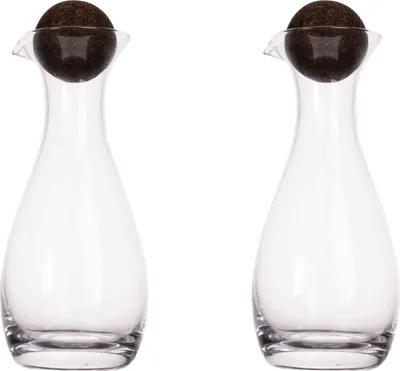 Zdjęcie produktu dla Karafki do oliwy i octu, 2 szt., szkło/korek, 0,35 l, śred. 7,5 x 19,5 cm Nature / Sagaform