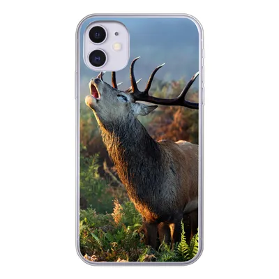 Produktbild von MuchoWow® Handyhülle Schutzhülle Hülle für iPhone 11 Hirsche - Wald - Nebel Silikon Softcase Handy Hülle - Handytasche