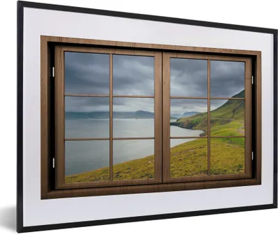 Produktbild von MuchoWow® MuchoWow® Gerahmtes Poster Aussicht - Wasser - Natur 60x40 cm - Poster mit zchwarzem Bilderrahmen - Schlafzimmer - Plakat in Rahmen - Drucken