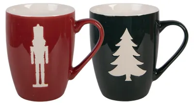 Produktbild von Clayre & Eef Tasse 2er Set 350 ml Rot Porzellan
