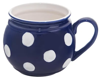 Zdjęcie produktu dla Kubek ceramiczny niebieski w grochy 850 ml