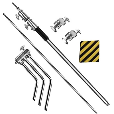 Produktbild von Fotografie C-Stand, Edelstahlkonstruktion, verstellbares Zauberbein, 2 Stück 2,6 m