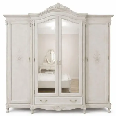 Produktbild von Casa Padrino Luxus Barock Schlafzimmer Schrank Hellgrau 248,5 cm - Barock Schlafzimmer Möbel