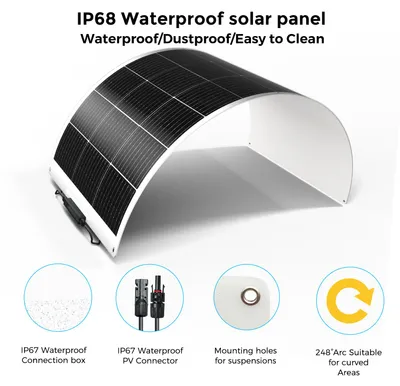 Image de Panneau solaire monocristallin de 120W - Flexible - Chargeur de batterie 12V - Idéal pour balcon et voyages