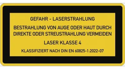 Produktbild von Dreifke® Aufkleber LASER KLASSE 4 DIN 60825-1, Textschild, Folie, 52x26 mm, 1...