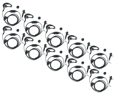 Produktbild von vhbw 10x Headset Ersatz für Motorola FTN6583 für Funkgerät - schwarz