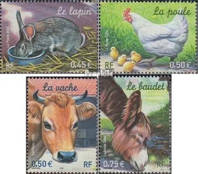 Produktbild von Briefmarken Frankreich 2004 Mi 3805-3808 (kompl.Ausg.) postfrisch Tiere auf dem Bauernhof