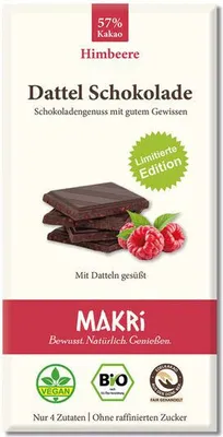 Produktbild von Dattel Schokolade - Himbeere 57% 85g