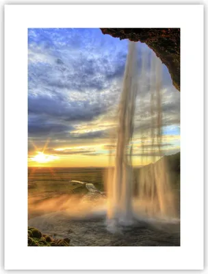 Produktbild von Poster - Poster ohne Rahmen - Wasserfall Natur Park Sonne - 30x40 cm - Wand Bild - Wanddeko - Wandbilder - Kunstposter - Wandposter - Bilder - Kunstdruck - Wanddekoration - Wandbild - P2XPA30x40-2716