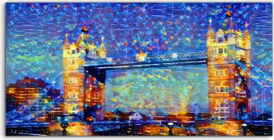 Produktbild von Coloray Acrylbild 100x50  Wandbild Acrylbilder Kunstdruck Malerei London Tower Bridge