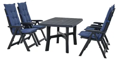 Produktbild von Pro Garden Set Tampa Klappsessel mit Tisch und Auflagen blau