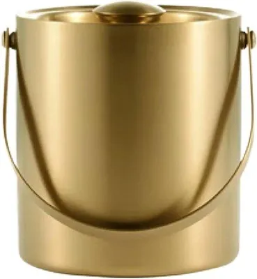 Productafbeelding van Metalen ijsemmer - Gouden emmer - Dranken koelen - Dubbelwandig ontwerp - 2 liter - Goudkleurig