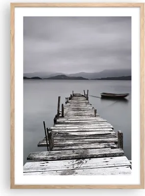 Produktbild von Gerahmtes Poster - Rahmen in heller Eiche - Brücke See - 50x70 cm - Wand Bild - Wanddeko - Wandbilder - Kunstposter - Wandposter - Bilderrahmen - Bilder - Kunstdruck - Wandbild - P2NPA50x70-3547