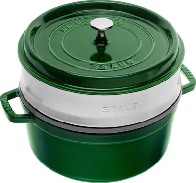 Produktbild von STAUB Cocotte Rund mit Dämpfeinsatz 26 cm Basilikum-Grün