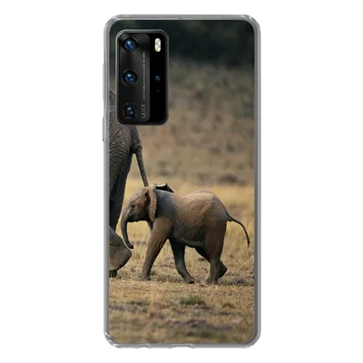 Produktbild von MuchoWow® Handyhülle Schutzhülle Hülle für Huawei P40 Pro Elefant - Tiere - Savanne - Natur Silikon Softcase Handy Hülle - Schutz