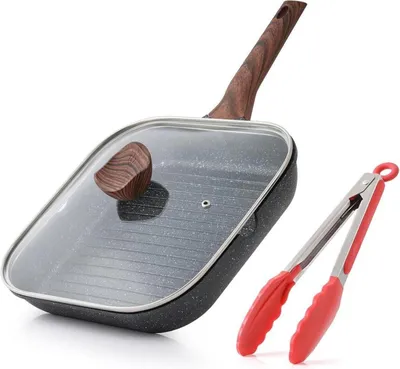 Produktbild von Antihaft-Grillpfanne mit Deckel 28 cm Induktion Granitbeschichtung