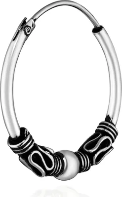 Produktbild von Single 925 Sterling Silber Keltische Celtic Gothic Creolen 16mm 7238