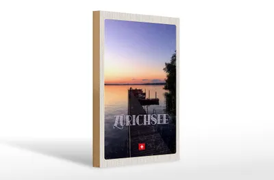 Produktbild von Holzschild Reise 20x30cm Zürich Schweiz Zürichsee Natur