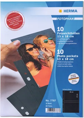 Obrázok produktu pre Vrecká na fotografie 130 x 180 mm na šírku čierne 10 vreciek