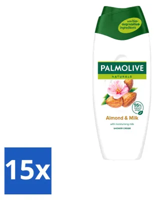 Produktbild von 15 x Palmolive Naturals Douchecreme Mandel & Milch - 500 ml - Vorteilspackung - 15 Stücke
