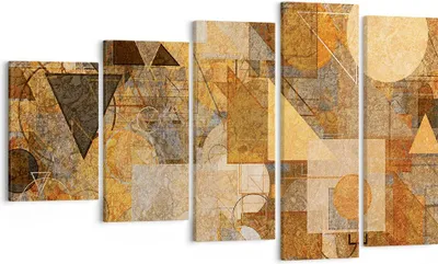 Produktbild von Bild auf Leinwand - Leinwandbild - 5 Teile - Abstraktion Figuren Geometrisch - 100x60cm - Wand Bild - Wanddeko - Wandbilder - Leinwanddruck - Bilder - Wanddekoration - Leinwand bilder - EG100x60-4387