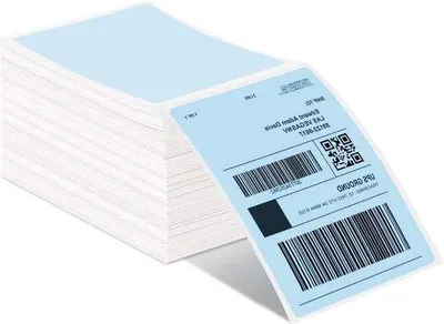 Obrázok produktu pre Termálne štítky 4x6, viacúčelová tlačiareň štítkov pre Etsy, Shopify, eBay, Amazon, Royal Mail, FedEx, UPS, balenie po 500 ks, modrá farba – termálne štítky MUNBYN