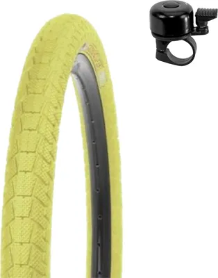 Produktbild von 1 x Kenda K-907 Krackpot 20" BMX Fahrradreifen Fahrradmantel in Gelb 50-406 (20 x 1.95) inkl. Fahrradklingel