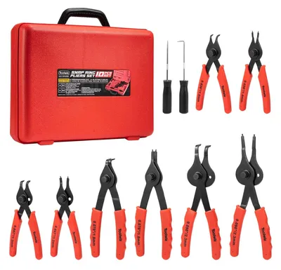 Sicherungsringzangen-Set, 10-teilig, Innen & Außen, Karbonstahl