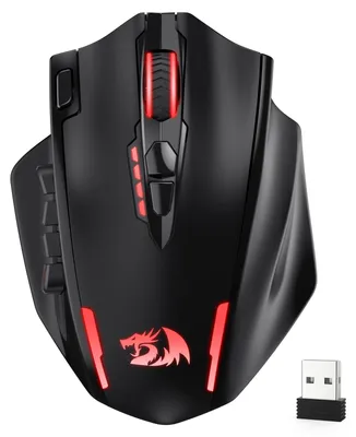 Produktbild von Redragon M913 MAX Kabellose MMO Gaming Maus 26000 DPI 16 Tasten – M913 MAX Schwarz
