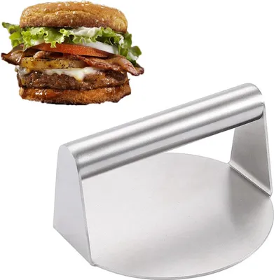 Zdjęcie produktu dla Prasa do hamburgerów ze stali nierdzewnej - zrównoważone i zdrowe gotowanie - 1 szt