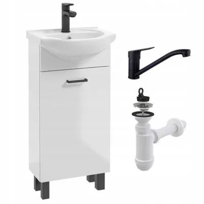 Produktbild von Stamar | Badezimmer-Schränke, mit Waschbecken, Weiße, 40 cm
